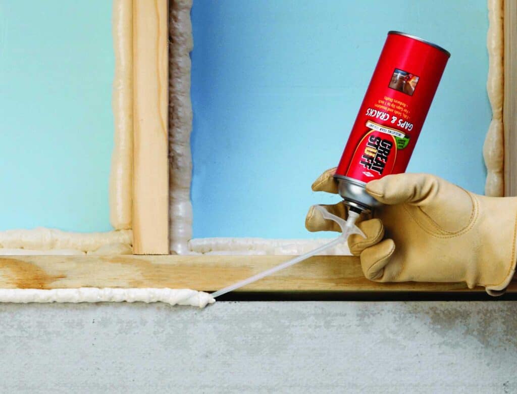 Caulking window frames