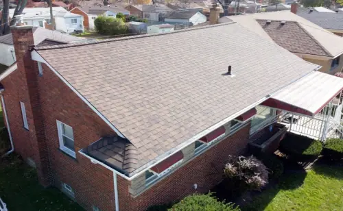An aerial view of a **Michigan** house with an **exterior**.