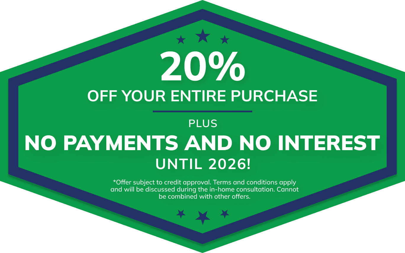 20% Off Commercial Roofs: No Payments/Interest Until 2026 (Green Sign)