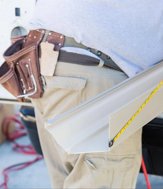 Our gutters are rolled on site from continuous coils of high-quality aluminum.