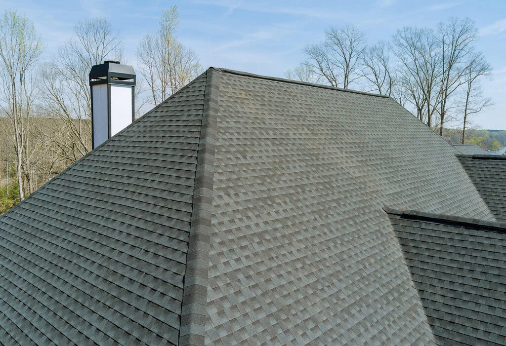 Asphalt shingle roofing system installed on a residential Michigan home